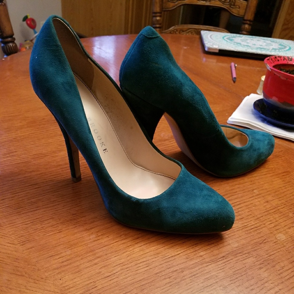 Blue suede Audrey Brooke high heels